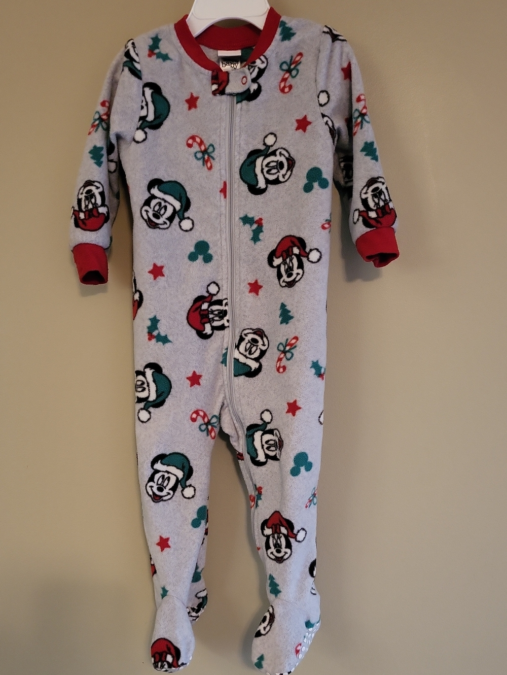 Disney Mickey holiday fleece footed sleeper/footie